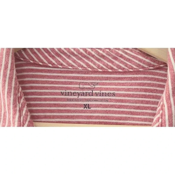 Vineyard Vines Striped Polo Shirt Men's Size XL Heather Red Salmon Pima Golf - Picture 4 of 4